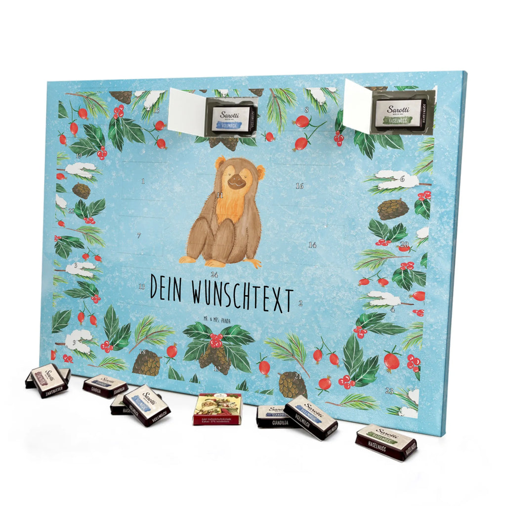 Personalisierter Schoko Adventskalender Affe Adventskalender mit Namen, Personalisierter Adventskalender, Wildtiere, Afrika, Affen, Äffchen, Selbstachtung, Selbstbewusstsein, Motivation, Selbstliebe, Selfcare, Respekt, Affe, Liebe