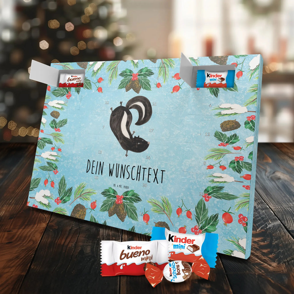 Adventskalender mit Namen Stinktier Handstand Adventskalender mit Namen, Personalisierter Adventskalender, Stinktier, Skunk, Stinki, Raubtier, Verpielt, Stinker, Wildtier, Spielplatz, Kind