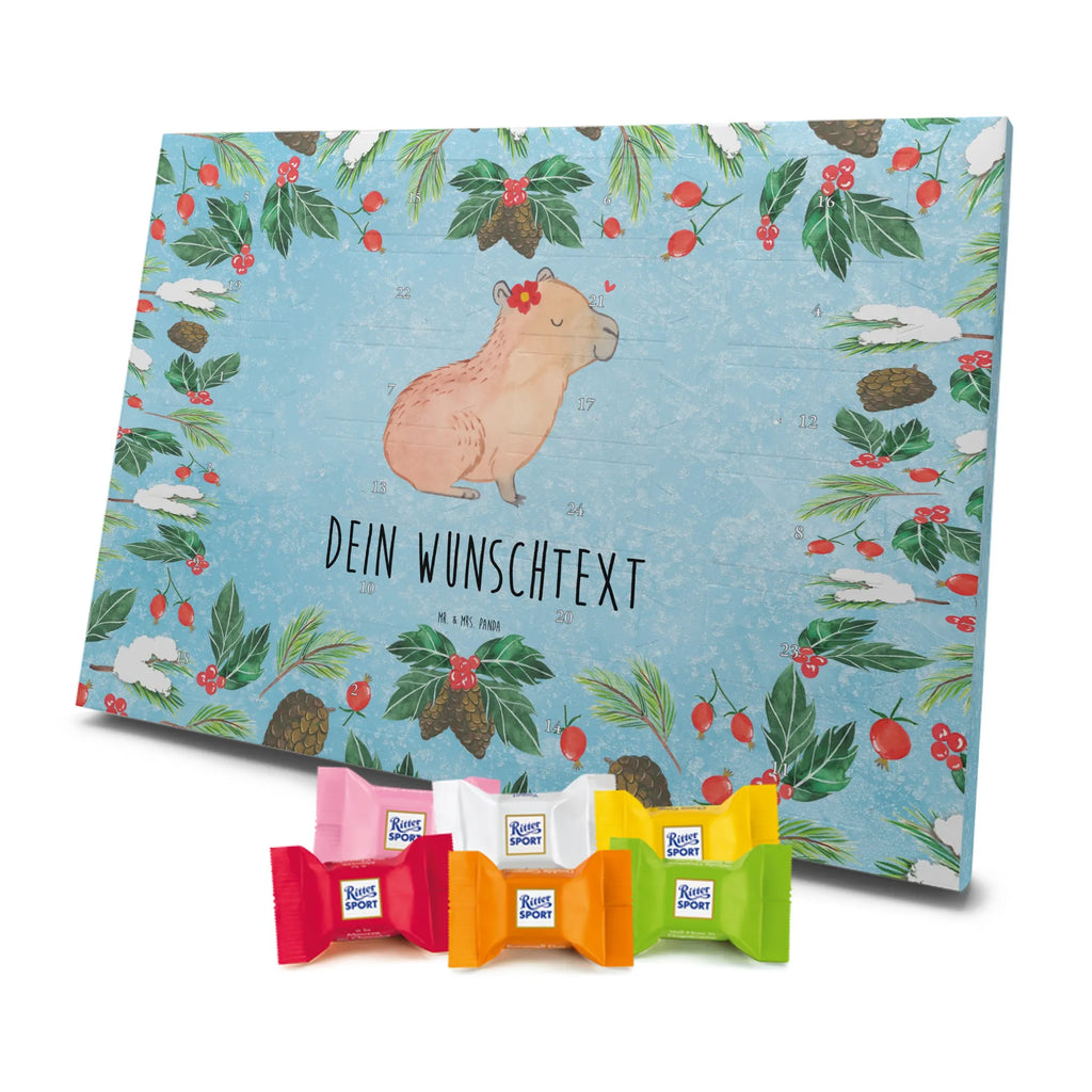 Adventskalender mit Namen Capybara Blume Adventskalender mit Namen, Personalisierter Adventskalender, Tiere, Tiermotive, Lustige Sprüche, Gute Laune, Capybara