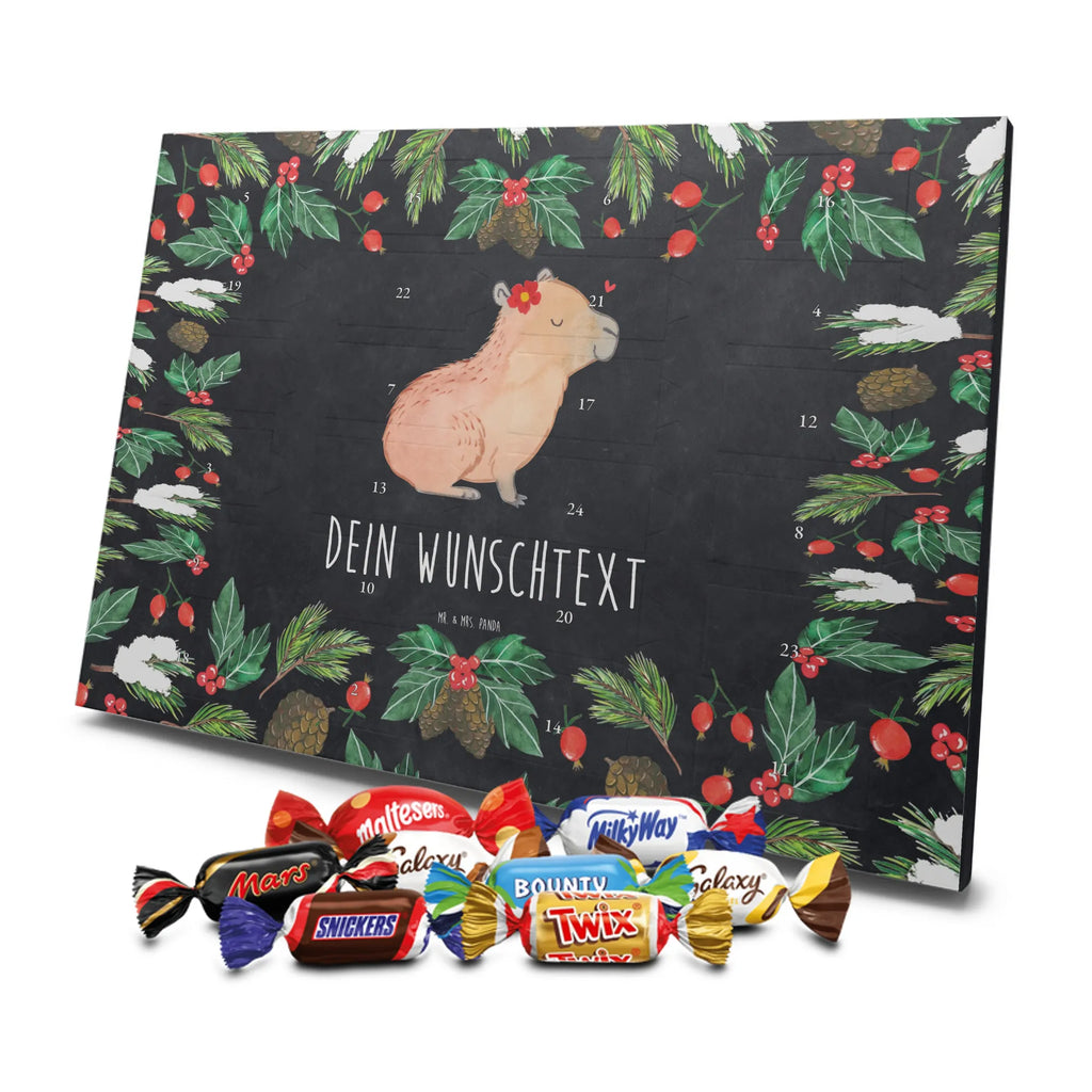 Adventskalender mit Namen Capybara Blume Adventskalender mit Namen, Personalisierter Adventskalender, Tiere, Tiermotive, Lustige Sprüche, Gute Laune, Capybara