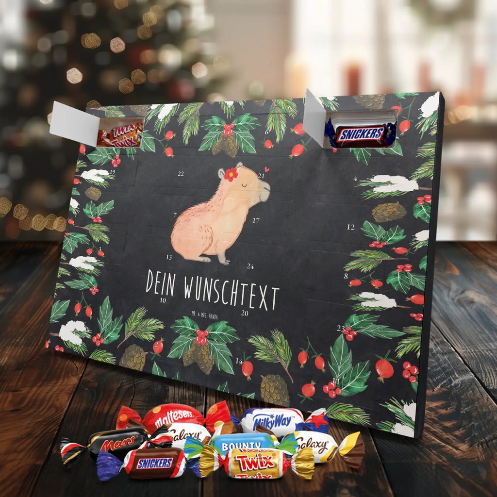 Adventskalender mit Namen Capybara Blume Adventskalender mit Namen, Personalisierter Adventskalender, Tiere, Tiermotive, Lustige Sprüche, Gute Laune, Capybara