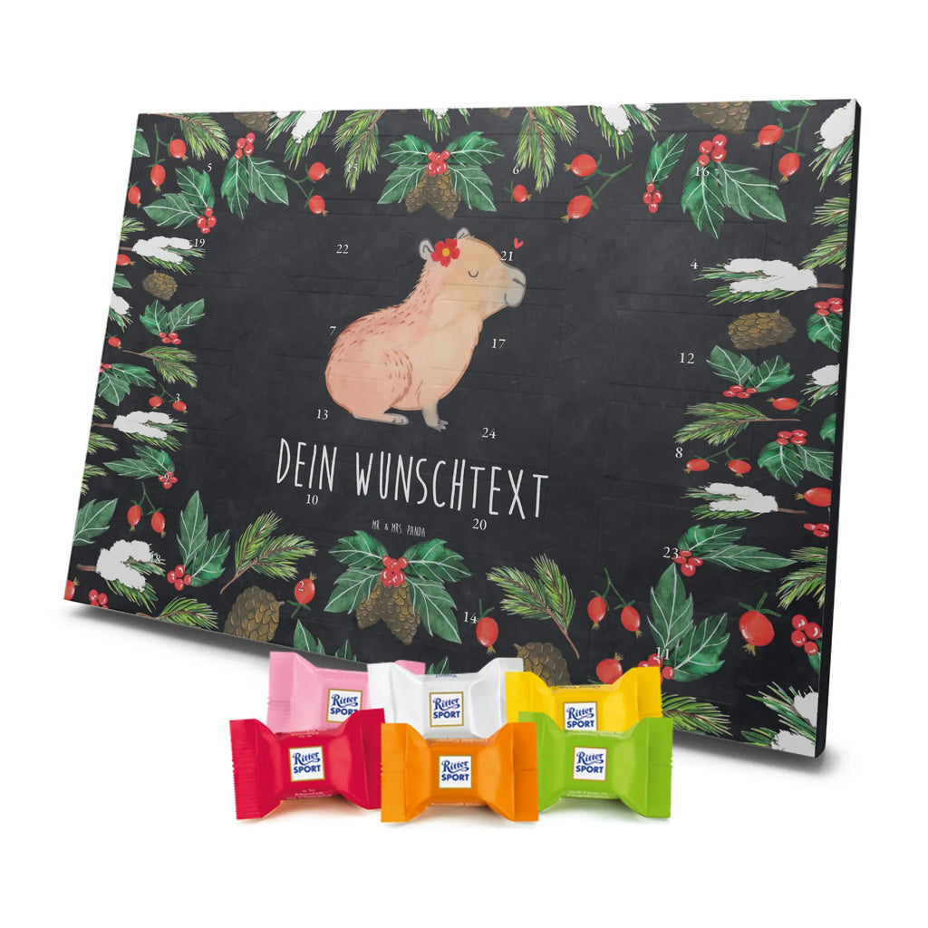 Adventskalender mit Namen Capybara Blume Adventskalender mit Namen, Personalisierter Adventskalender, Tiere, Tiermotive, Lustige Sprüche, Gute Laune, Capybara