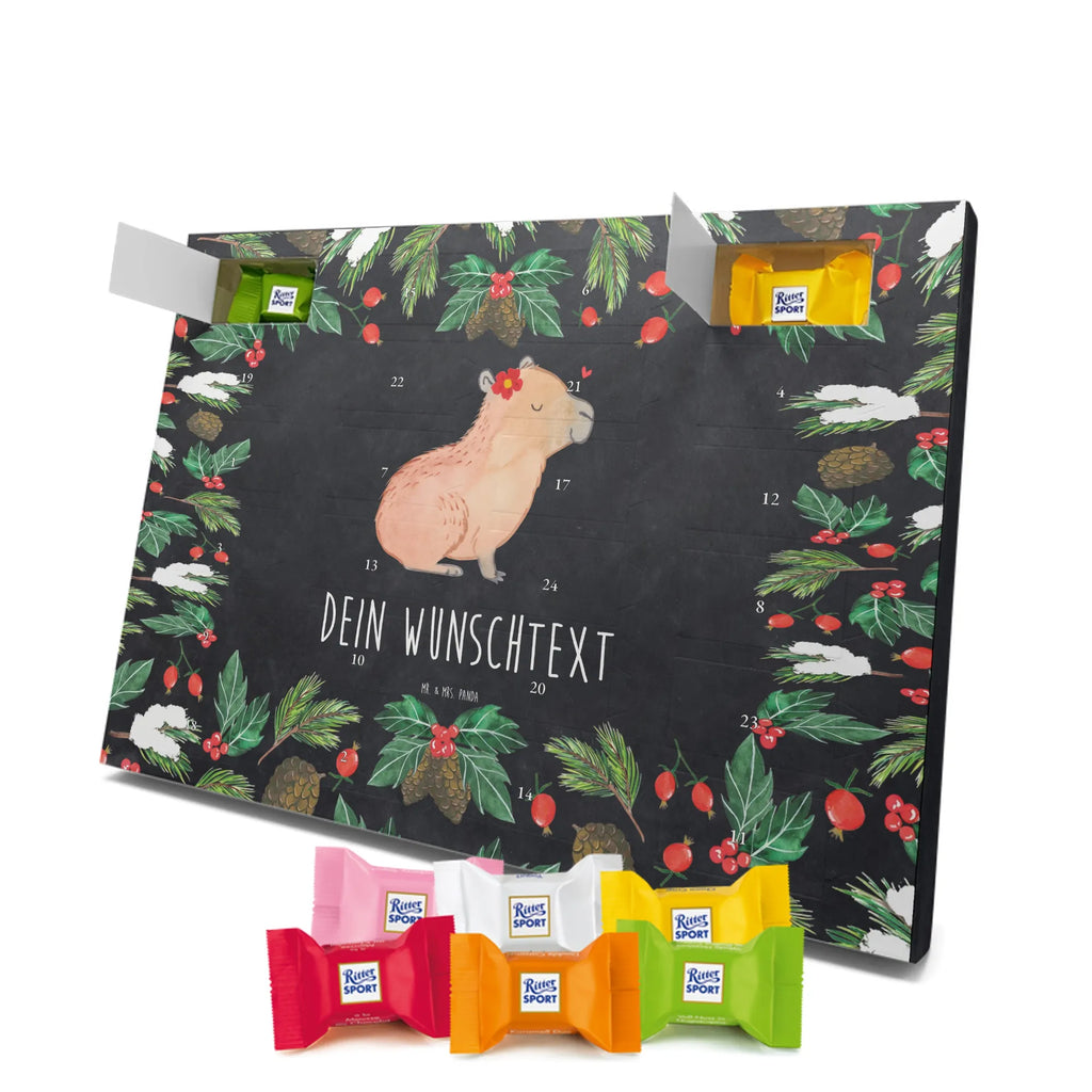 Adventskalender mit Namen Capybara Blume Adventskalender mit Namen, Personalisierter Adventskalender, Tiere, Tiermotive, Lustige Sprüche, Gute Laune, Capybara