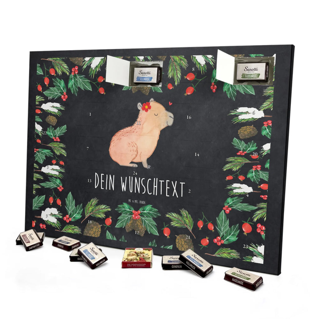 Adventskalender mit Namen Capybara Blume Adventskalender mit Namen, Personalisierter Adventskalender, Tiere, Tiermotive, Lustige Sprüche, Gute Laune, Capybara