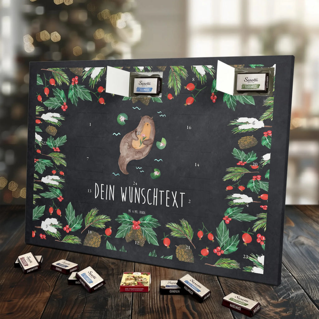 Personalisierter Schoko Adventskalender Otter Seerose Personalisierter Adventskalender, Adventskalender mit Namen, Fischotter, Seeotter, Otter, Otter Seeotter See Otter