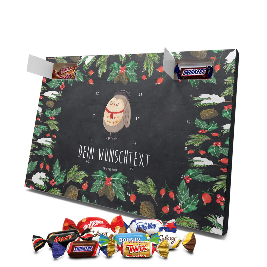 Personalisierter Schoko Adventskalender Eule Frankreich Personalisierter Adventskalender, Adventskalender mit Namen, Eule, Eulen, Owl, Eule Deko, La Vie Est Belle, Hibou, Frankreich, Das Leben Ist schön, Spruch schön, Spruch Französisch