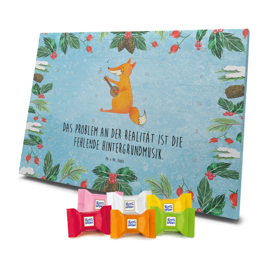 Chocolate advent calendar Fox guitar forest wildlife, clever as a fox, foxes, animal lover, music saying, singer, gift musician, guitar, musician