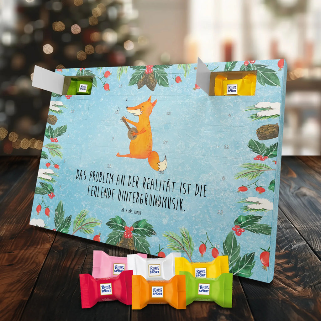 Chocolate advent calendar Fox guitar forest wildlife, clever as a fox, foxes, animal lover, music saying, singer, gift musician, guitar, musician