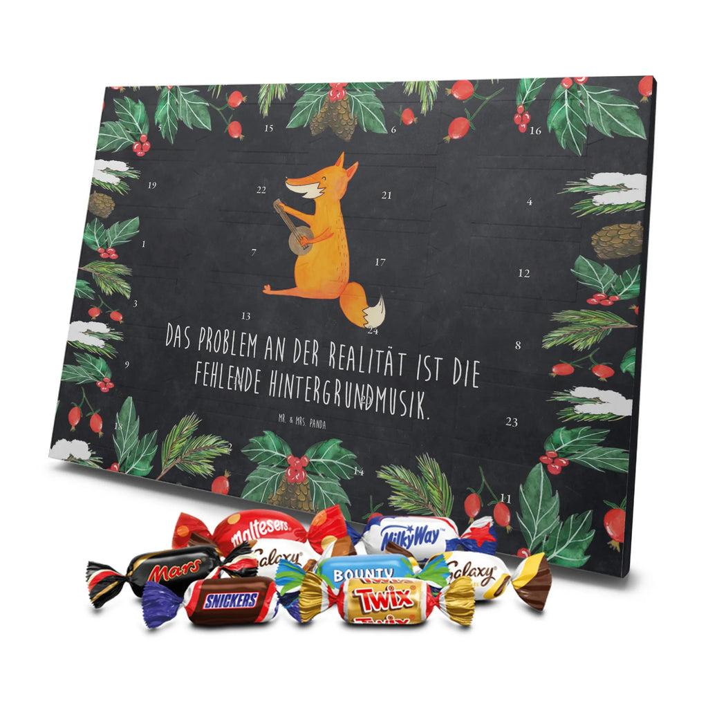 Chocolate advent calendar Fox guitar forest wildlife, clever as a fox, foxes, animal lover, music saying, singer, gift musician, guitar, musician
