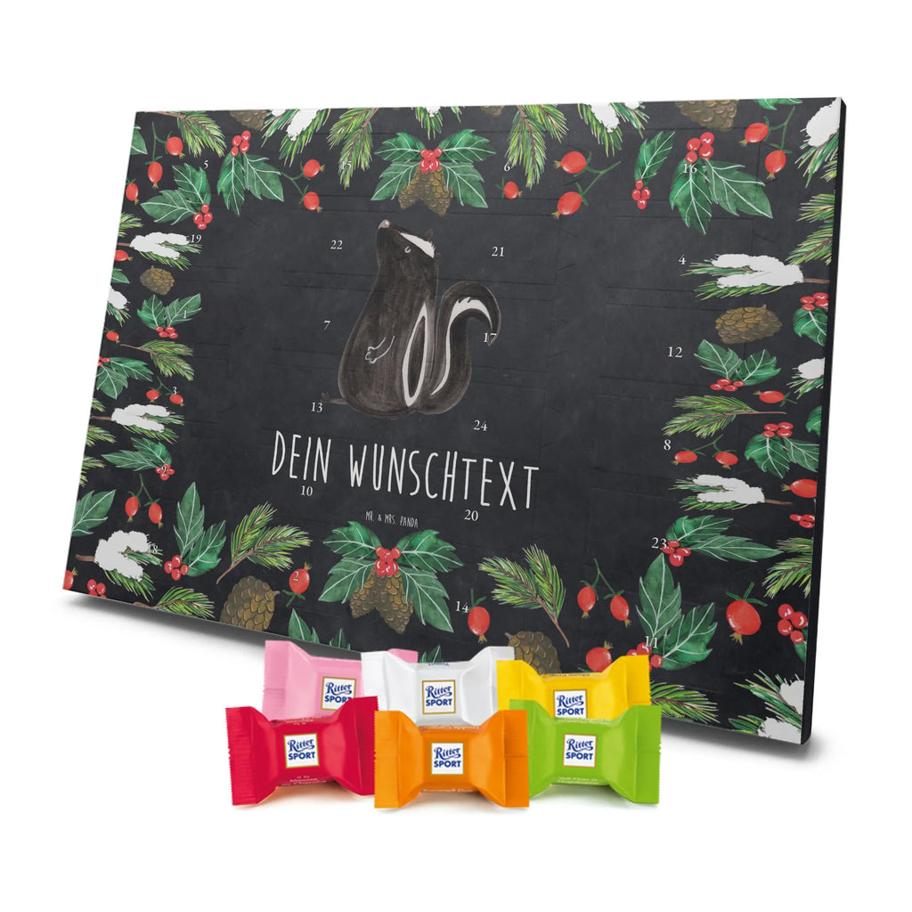  skunks siedzenie Adventskalender mit Namen, Personalisierter Adventskalender, Stinktier, Skunk, Raubtier, Wildtier, Büro, Besserwisser, Recht, Spruch, Stinki, Stinker