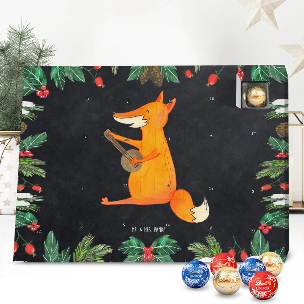 Chocolate advent calendar Fox guitar forest wildlife, clever as a fox, foxes, animal lover, music saying, singer, gift musician, guitar, musician