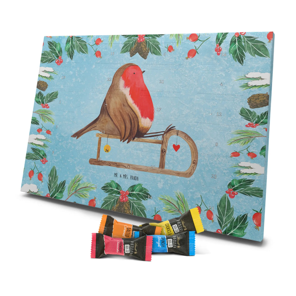 Chocolate advent calendar robin Sleds Christmas time, snow, bird, sleigh