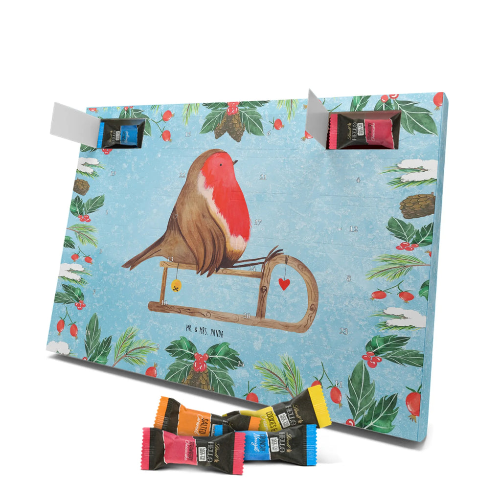 Chocolate advent calendar robin Sleds Christmas time, snow, bird, sleigh