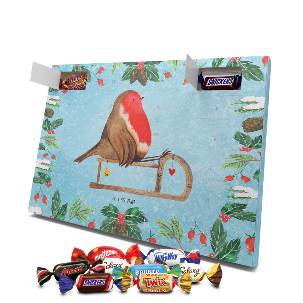 Chocolate advent calendar robin Sleds Christmas time, snow, bird, sleigh