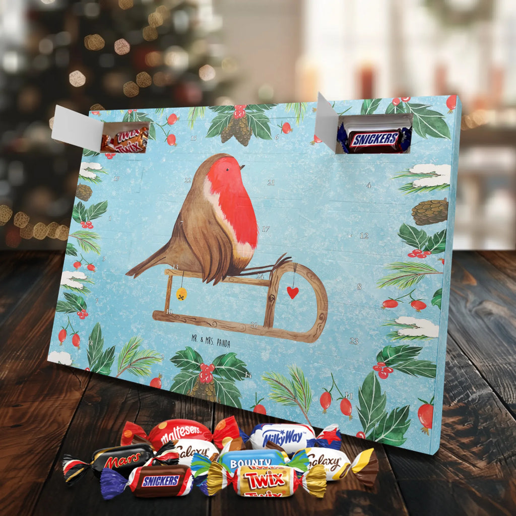 Chocolate advent calendar robin Sleds Christmas time, snow, bird, sleigh