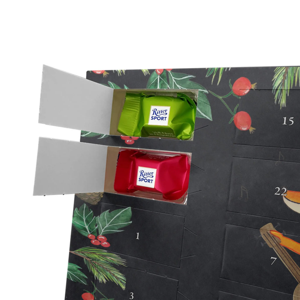 Chocolate advent calendar Fox guitar forest wildlife, clever as a fox, foxes, animal lover, music saying, singer, gift musician, guitar, musician