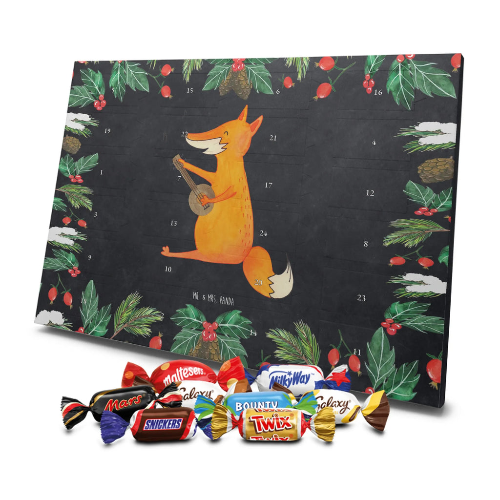 Chocolate advent calendar Fox guitar forest wildlife, clever as a fox, foxes, animal lover, music saying, singer, gift musician, guitar, musician