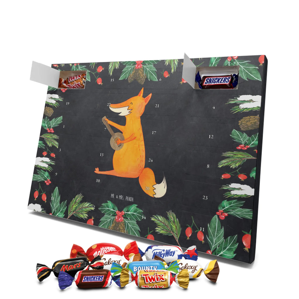 Chocolate advent calendar Fox guitar forest wildlife, clever as a fox, foxes, animal lover, music saying, singer, gift musician, guitar, musician