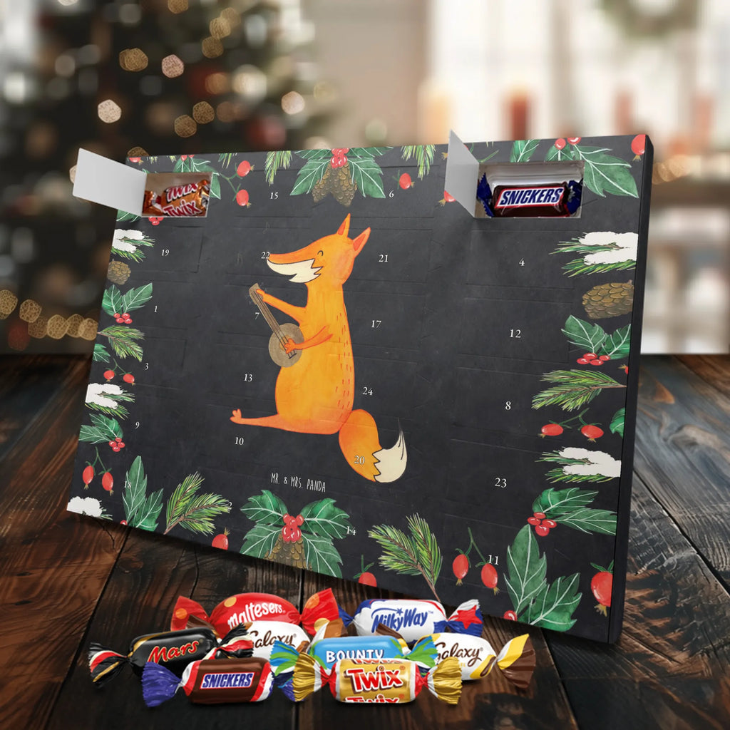 Chocolate advent calendar Fox guitar forest wildlife, clever as a fox, foxes, animal lover, music saying, singer, gift musician, guitar, musician