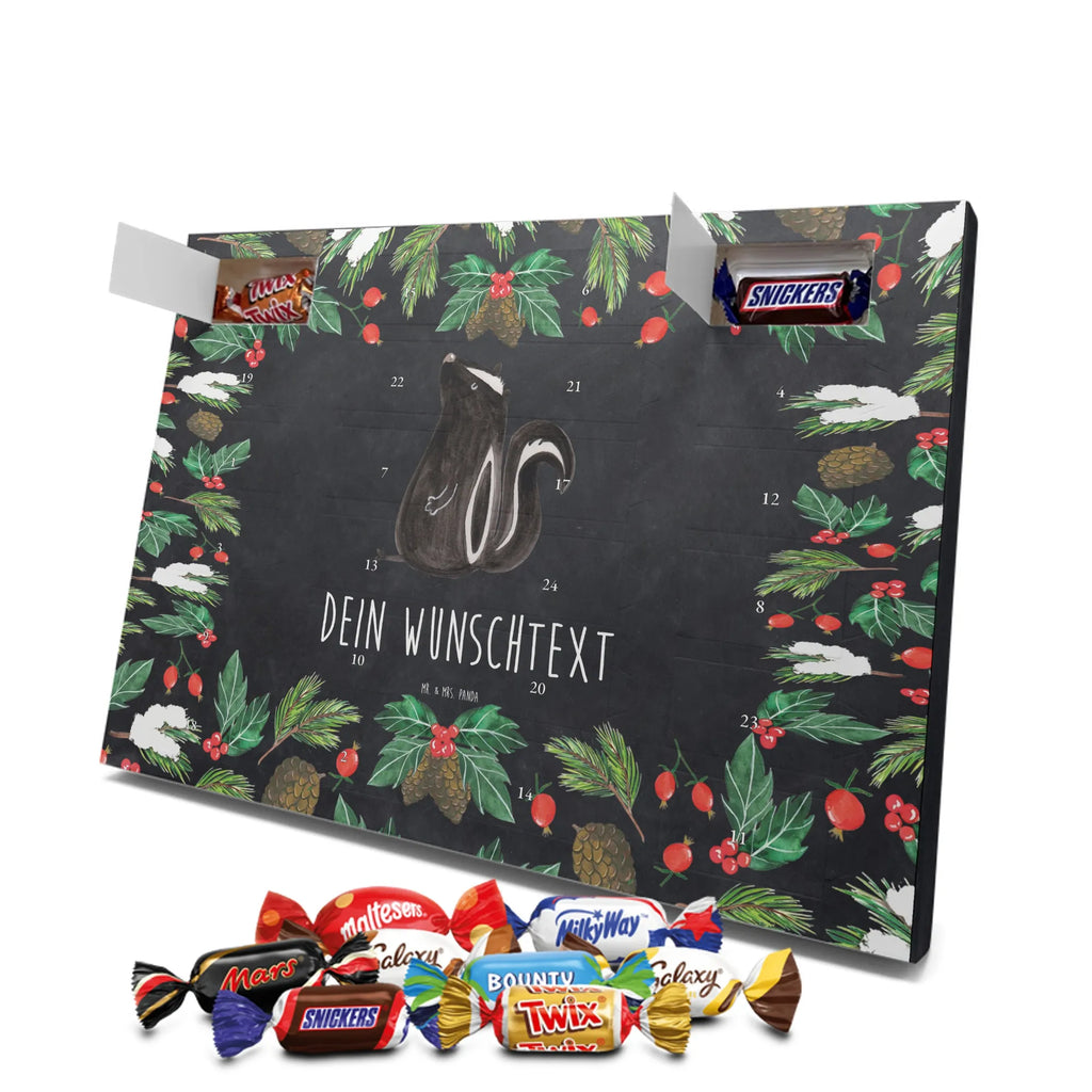  skunks siedzenie Adventskalender mit Namen, Personalisierter Adventskalender, Stinktier, Skunk, Raubtier, Wildtier, Büro, Besserwisser, Recht, Spruch, Stinki, Stinker