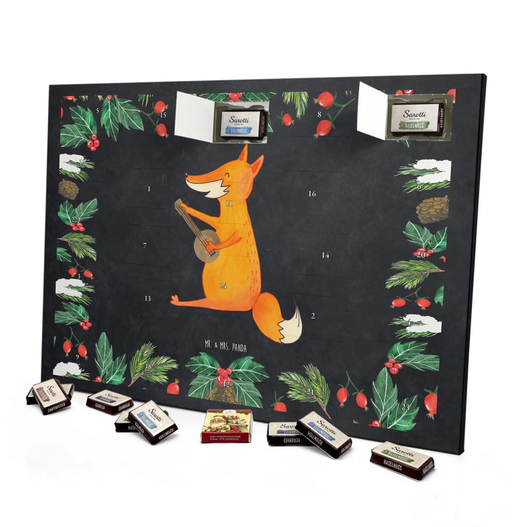 Chocolate advent calendar Fox guitar forest wildlife, clever as a fox, foxes, animal lover, music saying, singer, gift musician, guitar, musician