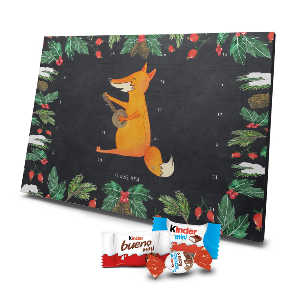 Chocolate advent calendar Fox guitar forest wildlife, clever as a fox, foxes, animal lover, music saying, singer, gift musician, guitar, musician