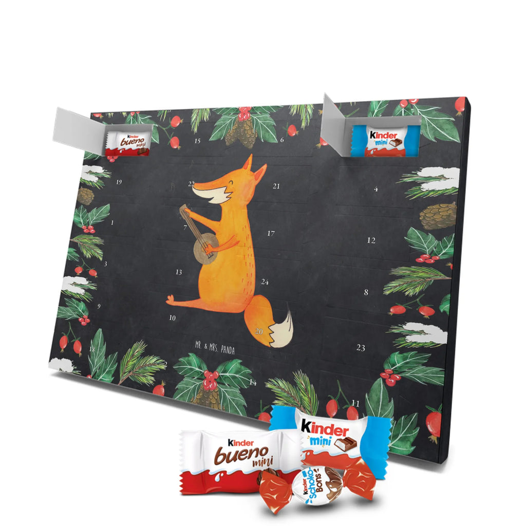 Chocolate advent calendar Fox guitar forest wildlife, clever as a fox, foxes, animal lover, music saying, singer, gift musician, guitar, musician