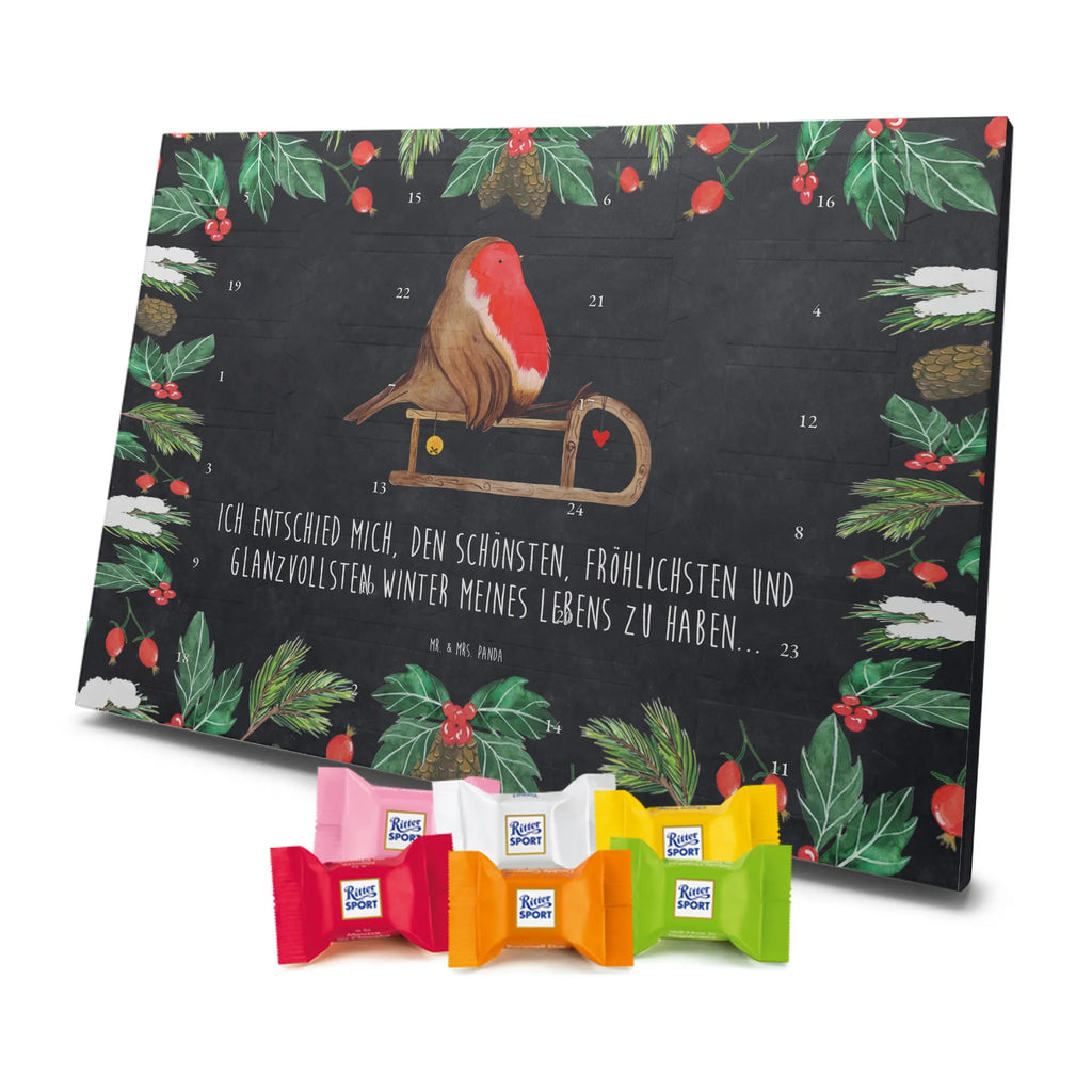 Chocolate advent calendar robin Sleds Christmas time, snow, bird, sleigh