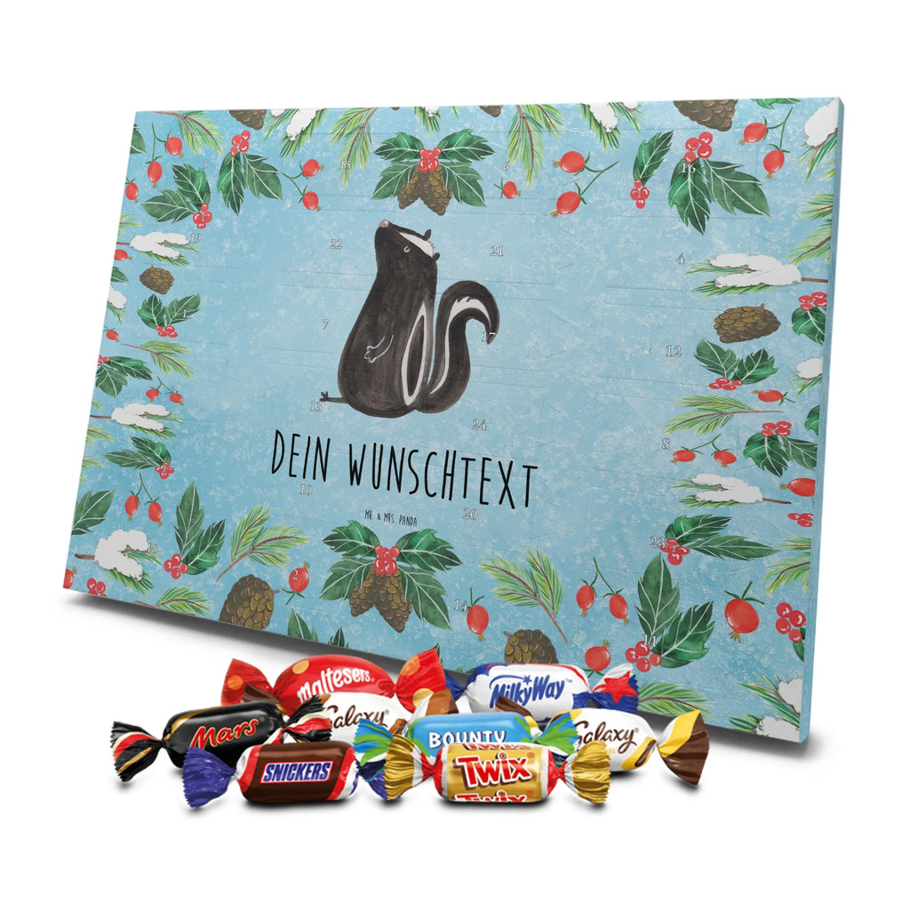  skunks siedzenie Adventskalender mit Namen, Personalisierter Adventskalender, Stinktier, Skunk, Raubtier, Wildtier, Büro, Besserwisser, Recht, Spruch, Stinki, Stinker