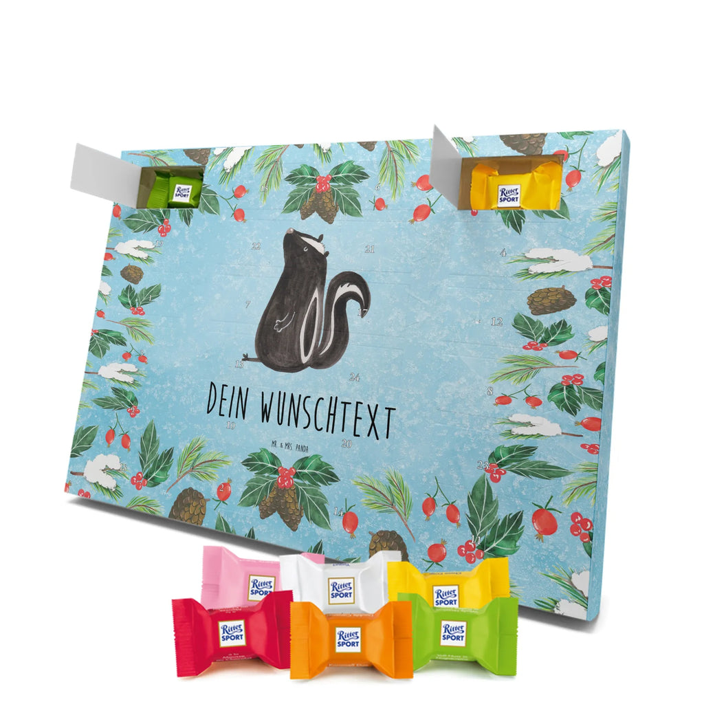  skunks siedzenie Adventskalender mit Namen, Personalisierter Adventskalender, Stinktier, Skunk, Raubtier, Wildtier, Büro, Besserwisser, Recht, Spruch, Stinki, Stinker