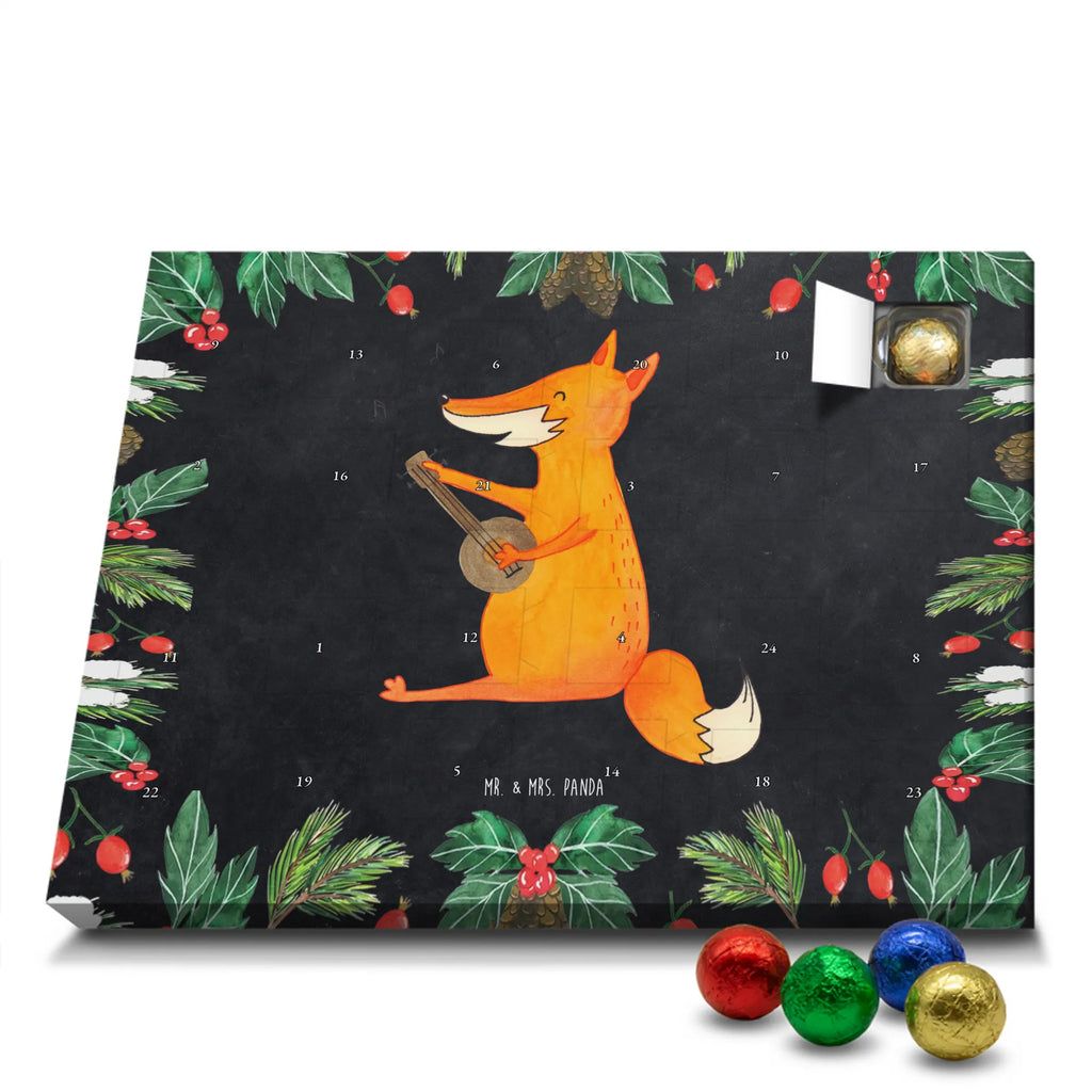 Chocolate advent calendar Fox guitar forest wildlife, clever as a fox, foxes, animal lover, music saying, singer, gift musician, guitar, musician