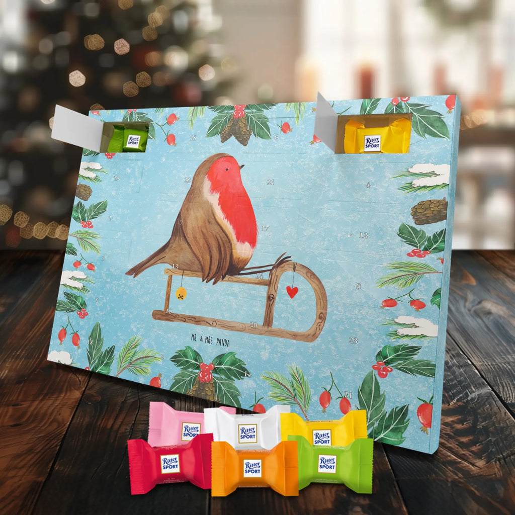 Chocolate advent calendar robin Sleds Christmas time, snow, bird, sleigh