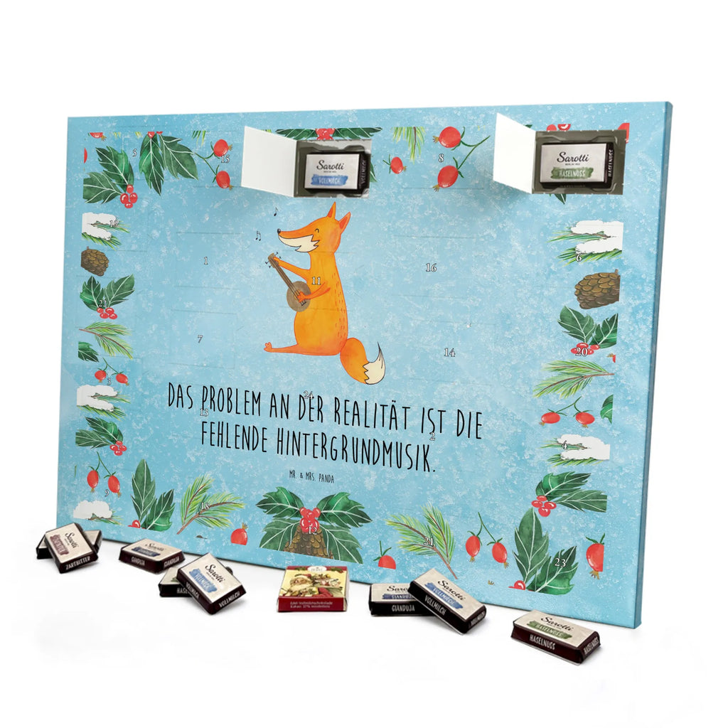Chocolate advent calendar Fox guitar forest wildlife, clever as a fox, foxes, animal lover, music saying, singer, gift musician, guitar, musician