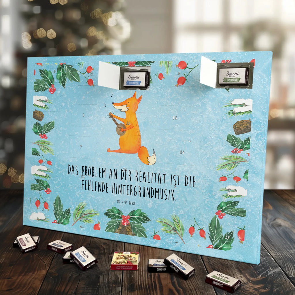 Chocolate advent calendar Fox guitar forest wildlife, clever as a fox, foxes, animal lover, music saying, singer, gift musician, guitar, musician