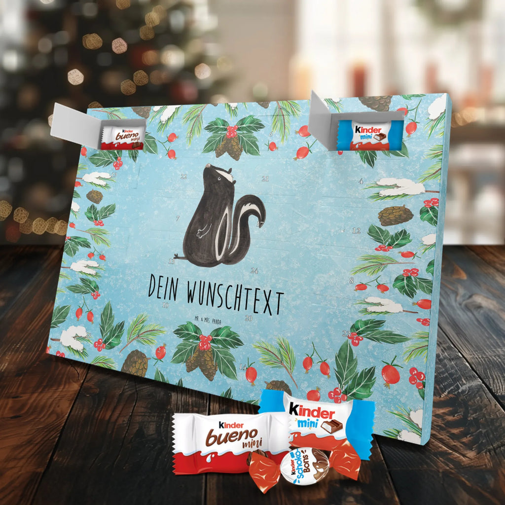  skunks siedzenie Adventskalender mit Namen, Personalisierter Adventskalender, Stinktier, Skunk, Raubtier, Wildtier, Büro, Besserwisser, Recht, Spruch, Stinki, Stinker