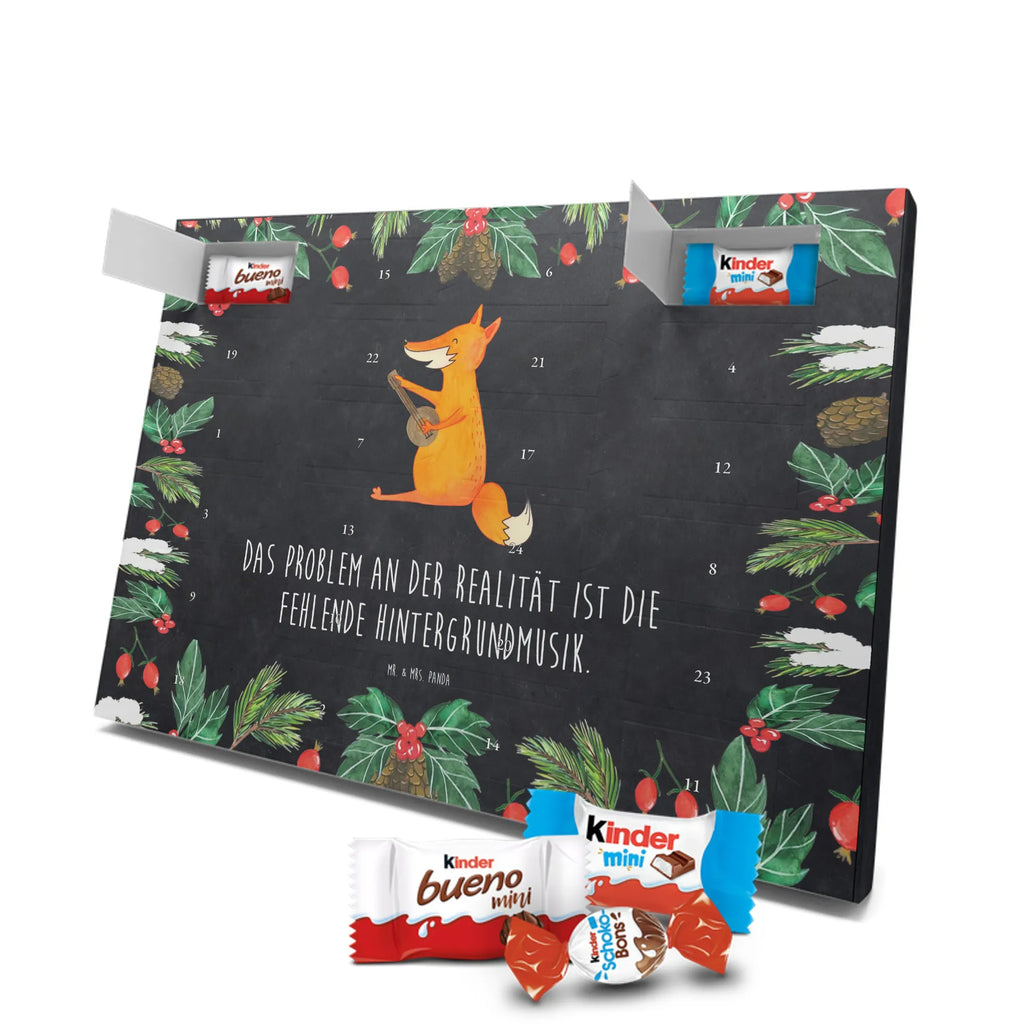 Chocolate advent calendar Fox guitar forest wildlife, clever as a fox, foxes, animal lover, music saying, singer, gift musician, guitar, musician