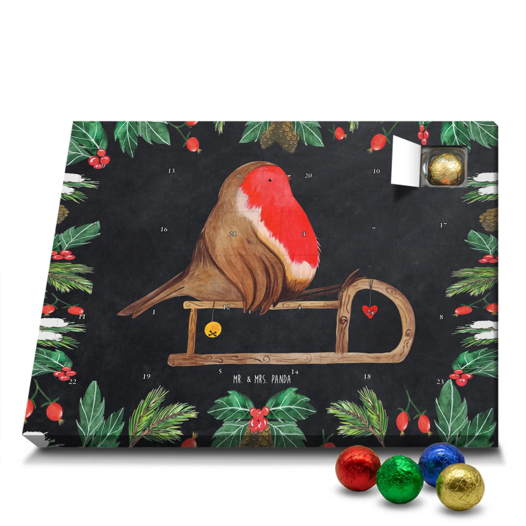 Chocolate advent calendar robin Sleds Christmas time, snow, bird, sleigh