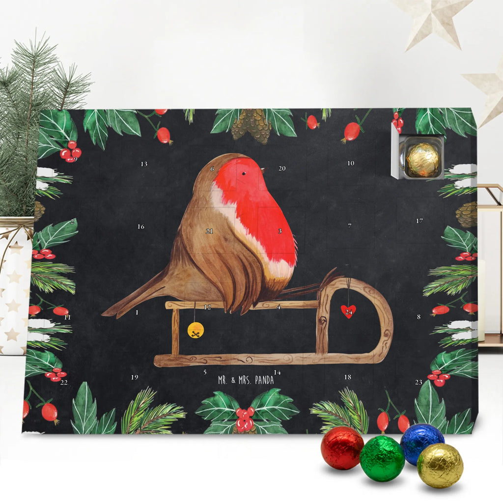 Chocolate advent calendar robin Sleds Christmas time, snow, bird, sleigh
