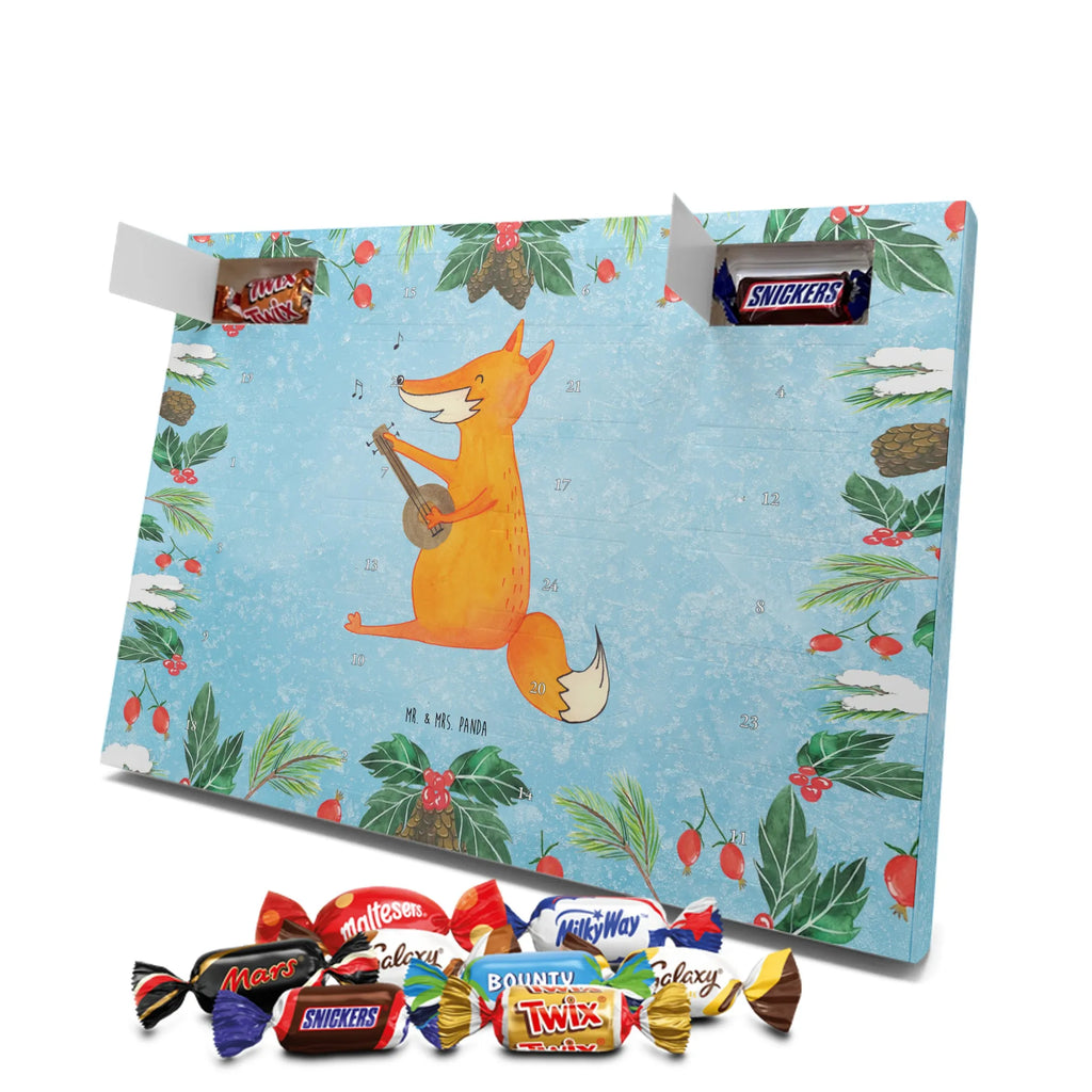 Chocolate advent calendar Fox guitar forest wildlife, clever as a fox, foxes, animal lover, music saying, singer, gift musician, guitar, musician