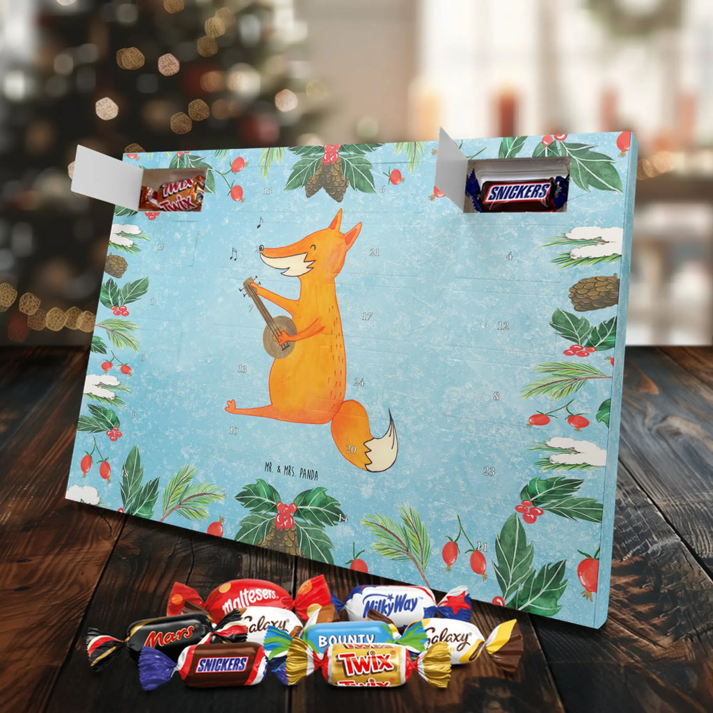 Chocolate advent calendar Fox guitar forest wildlife, clever as a fox, foxes, animal lover, music saying, singer, gift musician, guitar, musician