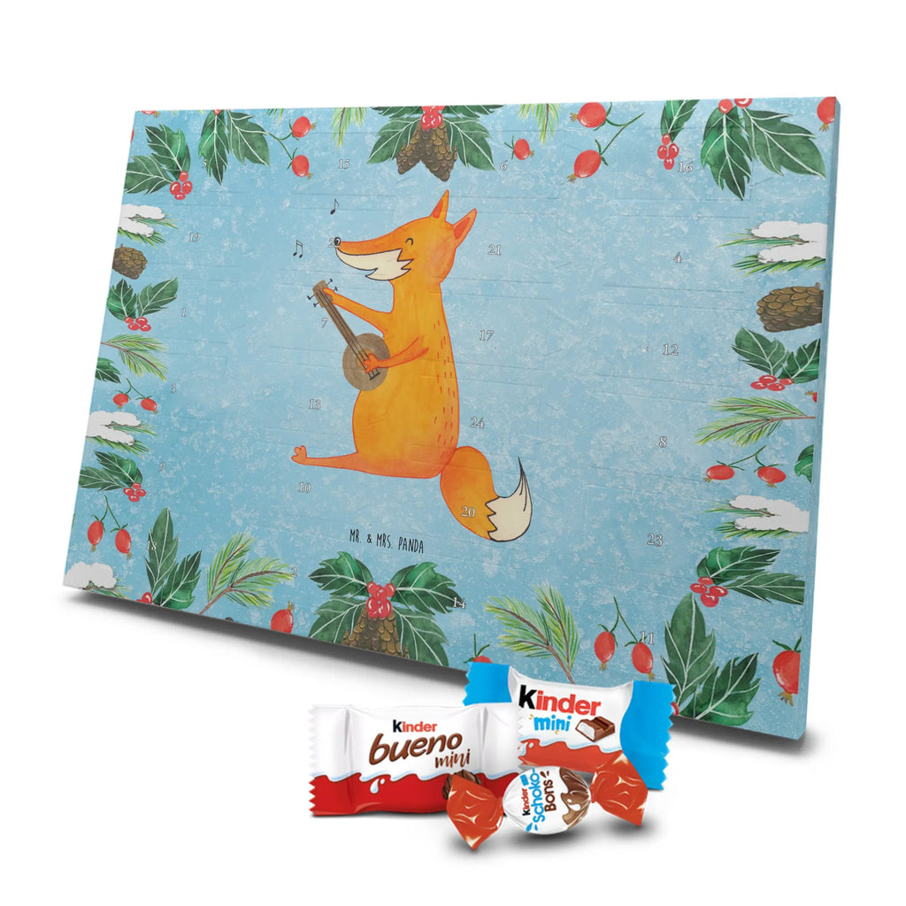 Chocolate advent calendar Fox guitar forest wildlife, clever as a fox, foxes, animal lover, music saying, singer, gift musician, guitar, musician