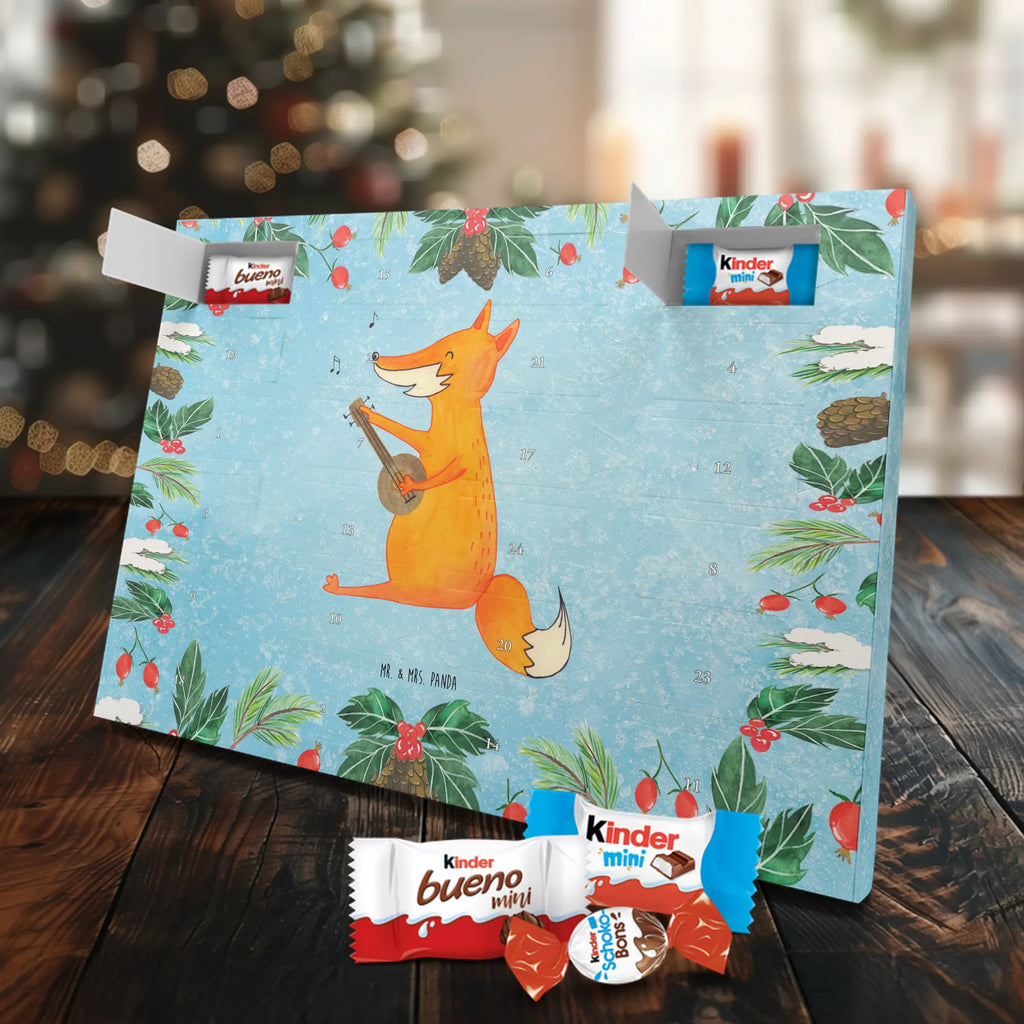 Chocolate advent calendar Fox guitar forest wildlife, clever as a fox, foxes, animal lover, music saying, singer, gift musician, guitar, musician