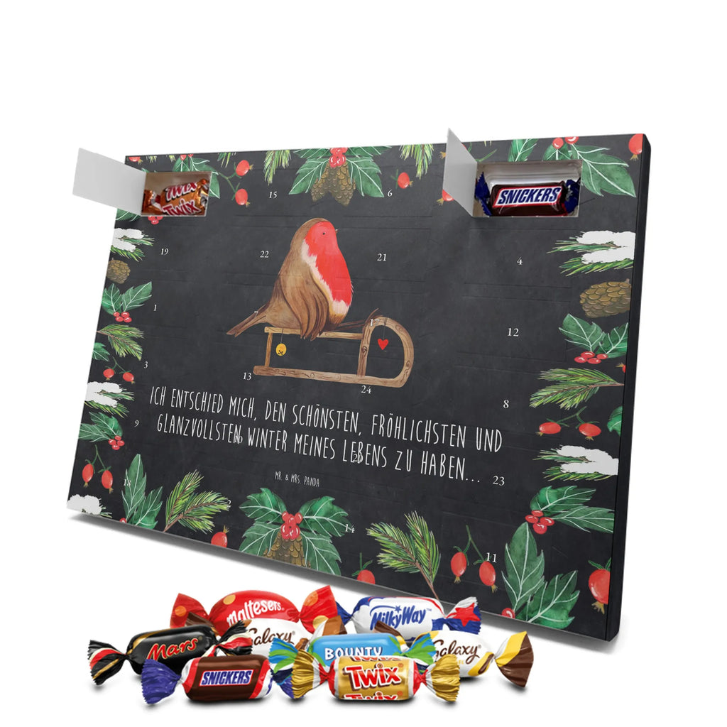 Chocolate advent calendar robin Sleds Christmas time, snow, bird, sleigh