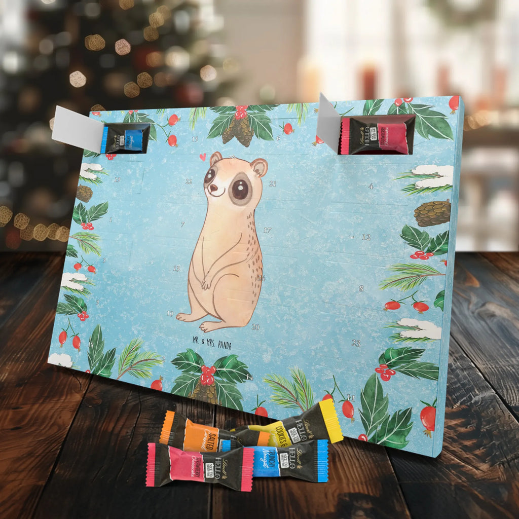 Chocolate advent calendar Slow loris Happy gift ideas, gifts, small animals, good mood, cute, funny sayings, cute animal motives, hand drawn, special gifts, card, animal lover
