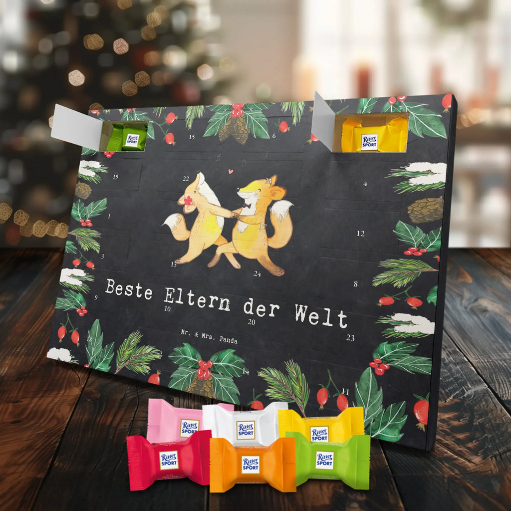 Chocolate advent calendar Fox Best parents in the world gift, birthday, gift idea, birthday present, giving, thank you, for, make you happy, gift tip, mom and dad, parents, parents couple, producer