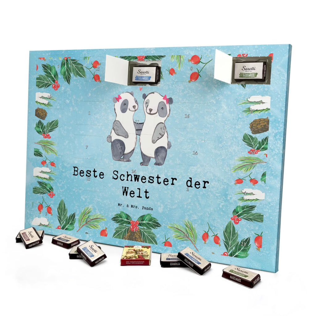 Chocolate advent calendar panda best sister in the world gift, birthday, gift idea, birthday present, giving, thank you, for, make you happy, gift tip, Gift, Best, Daughter, Siblings, Trifle, Sisters, Children