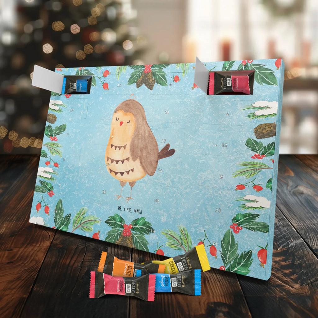 Chocolate advent calendar Owl Satisfied illustrated, nocturnal, romantic gift, gift ideas, birthday present, forest animal, bird, owl decor, Owl saying, Pun funny, Saying beautiful, Romantic, Owl deco, Wedding anniversary gift, Love saying
