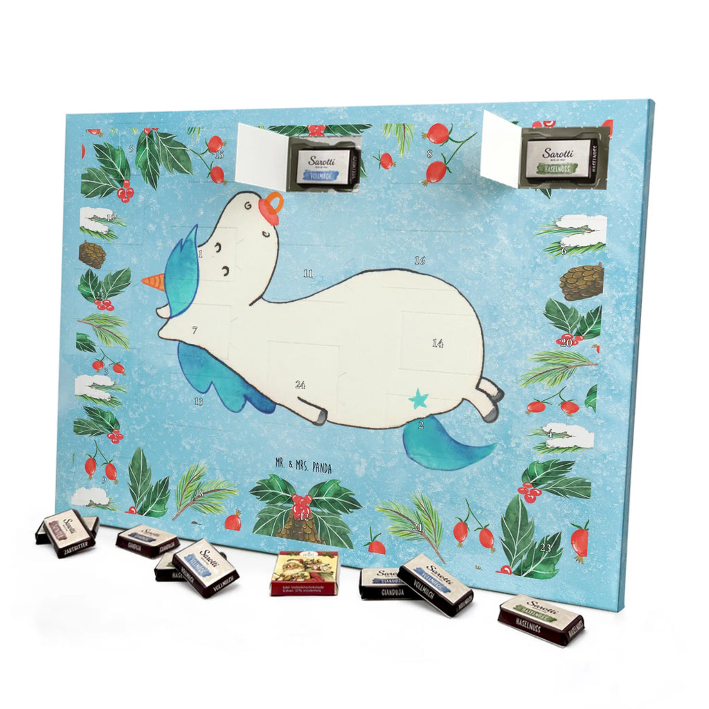 Chocolate advent calendar unicorn dummy birth present, birth gift, mother, gift birth, toddler, infant, pacifier