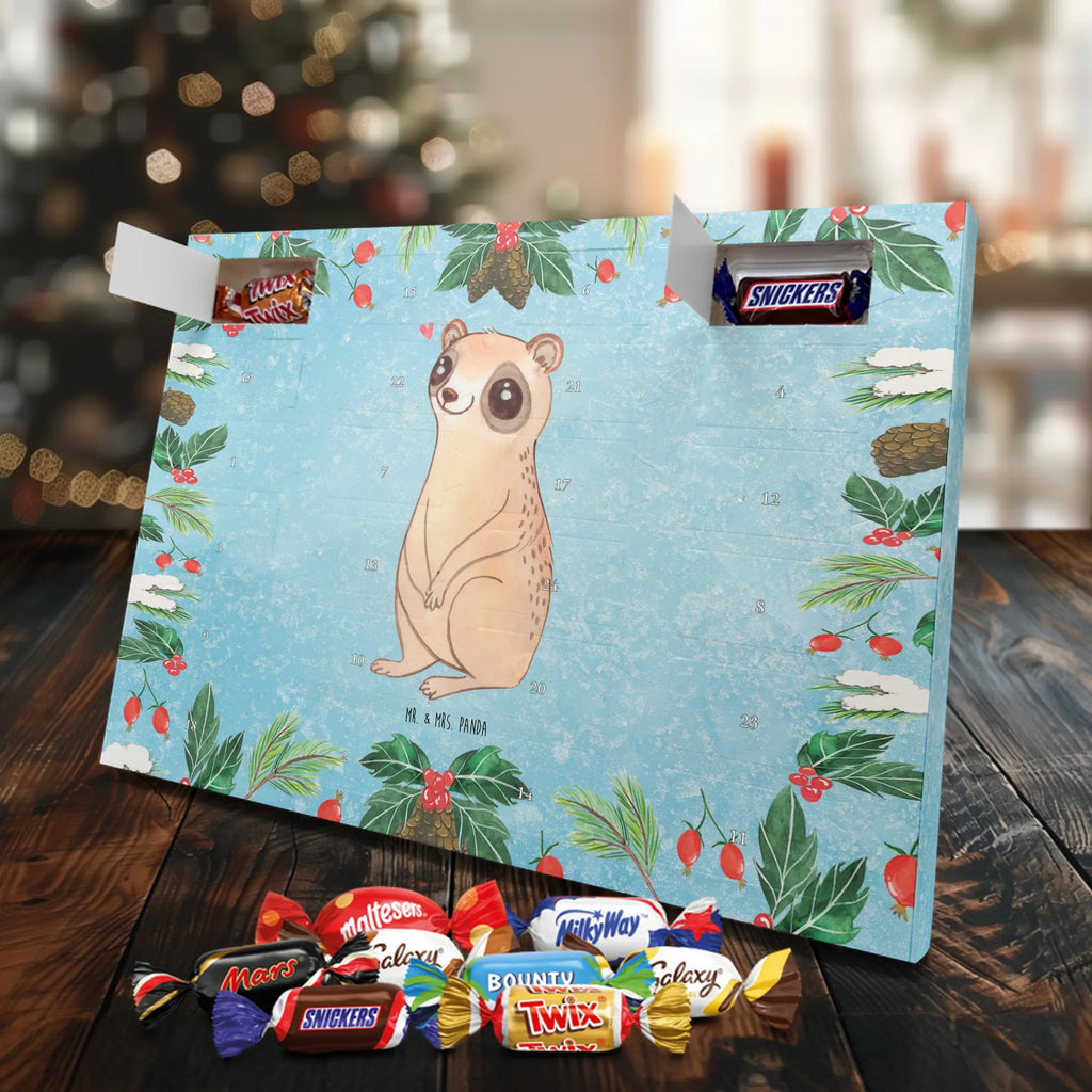Chocolate advent calendar Slow loris Happy gift ideas, gifts, small animals, good mood, cute, funny sayings, cute animal motives, hand drawn, special gifts, card, animal lover