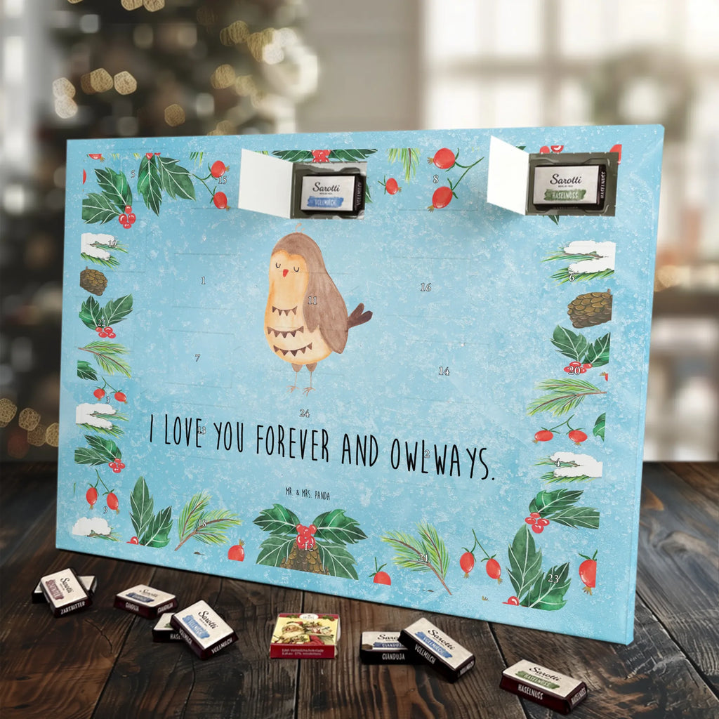 Chocolate advent calendar Owl Satisfied illustrated, nocturnal, romantic gift, gift ideas, birthday present, forest animal, bird, owl decor, Owl saying, Pun funny, Saying beautiful, Romantic, Owl deco, Wedding anniversary gift, Love saying